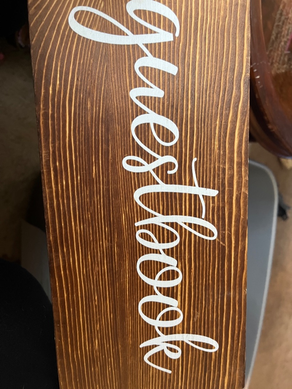 Rustic Wood Sign with White Script - Picture 3 of 3